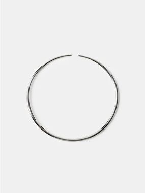Contemporary Flexible Silver Omega Choker Collar Necklace